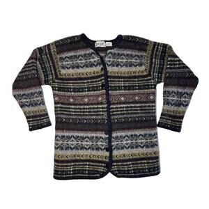 Vintage Skyr Woman's 100% Wool Cardigan Sweater Size Medium